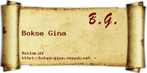 Bokse Gina névjegykártya